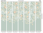 MUR403L Cascading Rosehip Seafoam And Apricot Mural Large by Origin Murals