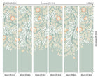 MUR403M Cascading Rosehip Seafoam And Apricot Mural Medium by Origin Murals