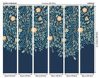 MUR404M Cascading Rosehip Indigo And Teal Mural Medium by Origin Murals