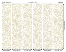 MUR405M Trailing Ferns Stone And Linen Mural Medium by Origin Murals