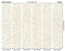 MUR405M Trailing Ferns Stone And Linen Mural Medium by Origin Murals