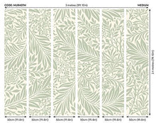 MUR407M Trailing Ferns Sage Green Mural Medium by Origin Murals