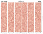 MUR409M Trailing Ferns Warm Coral Mural Medium by Origin Murals