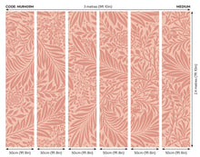 MUR409M Trailing Ferns Warm Coral Mural Medium by Origin Murals