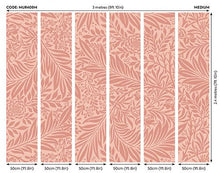 MUR409M Trailing Ferns Warm Coral Mural Medium by Origin Murals