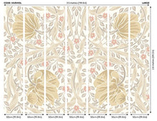 MUR410L Flower Circle Linen And Blush Mural Large by Origin Murals
