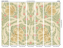 MUR411L Flower Circle Olive And Coral Mural Large by Origin Murals