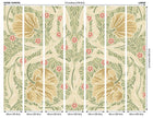MUR411L Flower Circle Olive And Coral Mural Large by Origin Murals