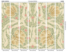 MUR411L Flower Circle Olive And Coral Mural Large by Origin Murals