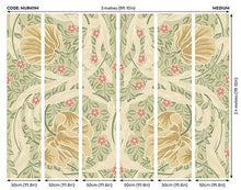 MUR411M Flower Circle Olive And Coral Mural Medium by Origin Murals