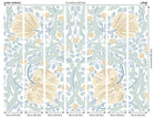 MUR412L Flower Circle Soft Blue Mural Large by Origin Murals
