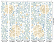 MUR412L Flower Circle Soft Blue Mural Large by Origin Murals