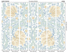 MUR412L Flower Circle Soft Blue Mural Large by Origin Murals