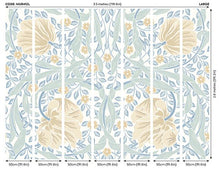 MUR412L Flower Circle Soft Blue Mural Large by Origin Murals