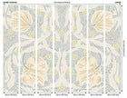 MUR413L Flower Circle Duck Egg And Linen Mural Large by Origin Murals