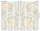 MUR413M Flower Circle Duck Egg And Linen Mural Medium by Origin Murals