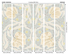 MUR413M Flower Circle Duck Egg And Linen Mural Medium by Origin Murals