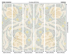 MUR413M Flower Circle Duck Egg And Linen Mural Medium by Origin Murals