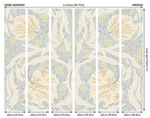 MUR413M Flower Circle Duck Egg And Linen Mural Medium by Origin Murals