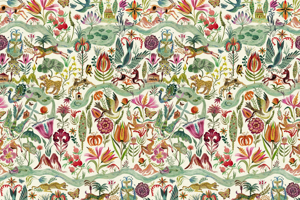River of Joy Fuchsia Wallpaper by Christopher Farr Cloth