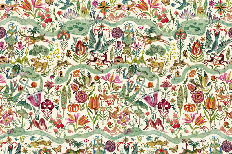 River of Joy Fuchsia Wallpaper by Christopher Farr Cloth