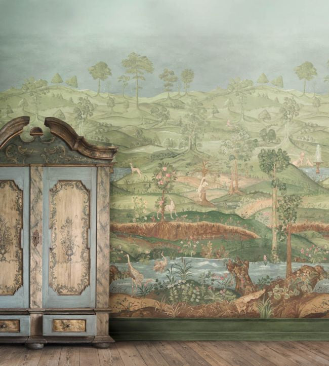 BW45150.1 Royal Park Panel Green Royal Court Wallpaper by GP&J Baker