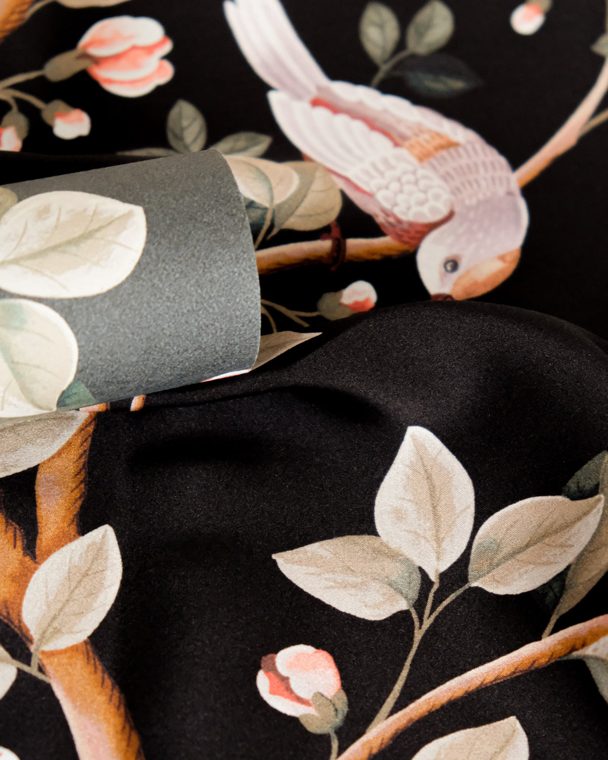 Birds Prosperity Onyx Forbidden City Fabric by Coordonné