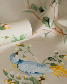 Birds Prosperity Papyrus Forbidden City Fabric by Coordonné