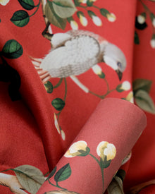 Birds Prosperity Ruby Forbidden City Fabric by Coordonné
