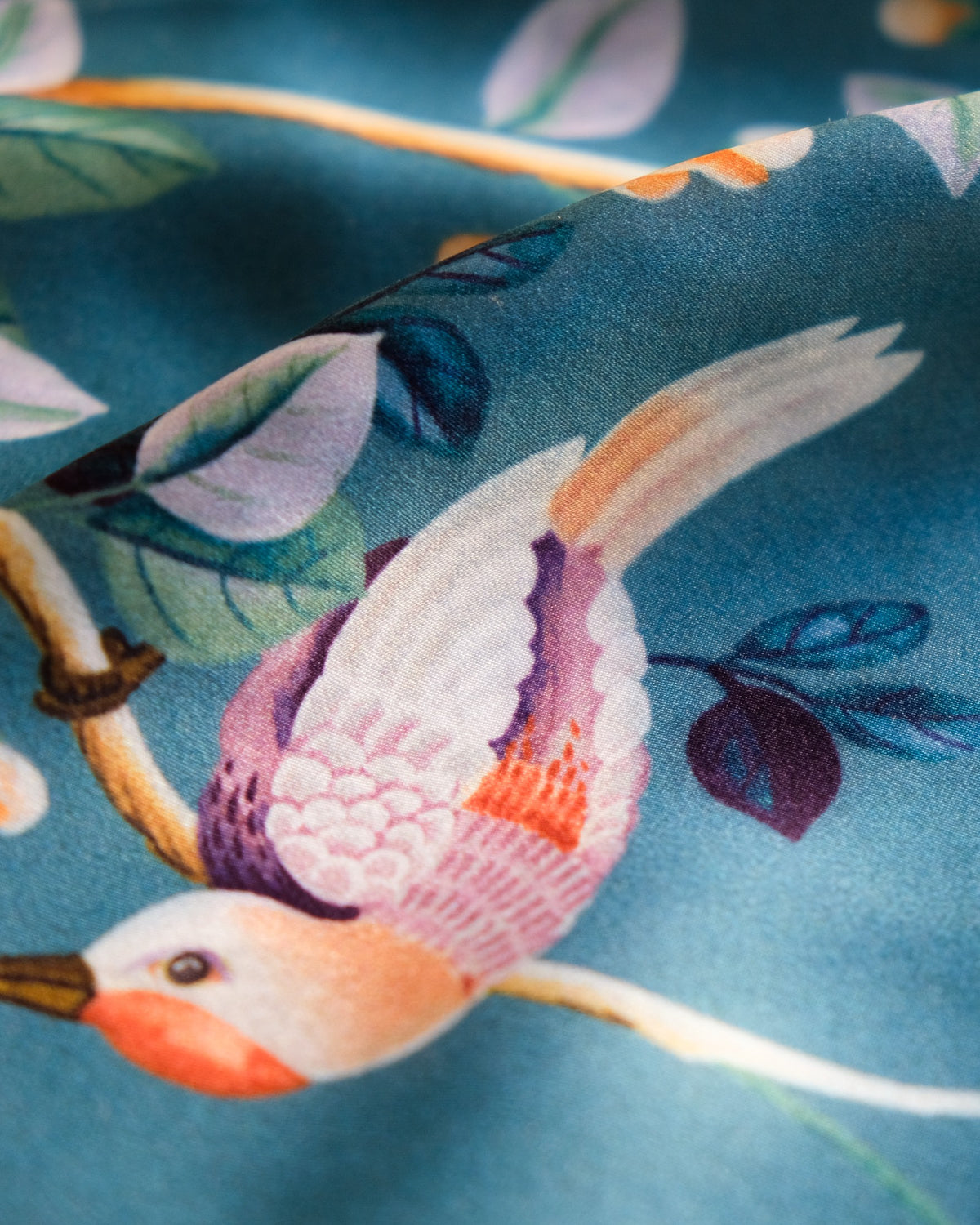 Birds Prosperity Sapphire Forbidden City Fabric by Coordonné