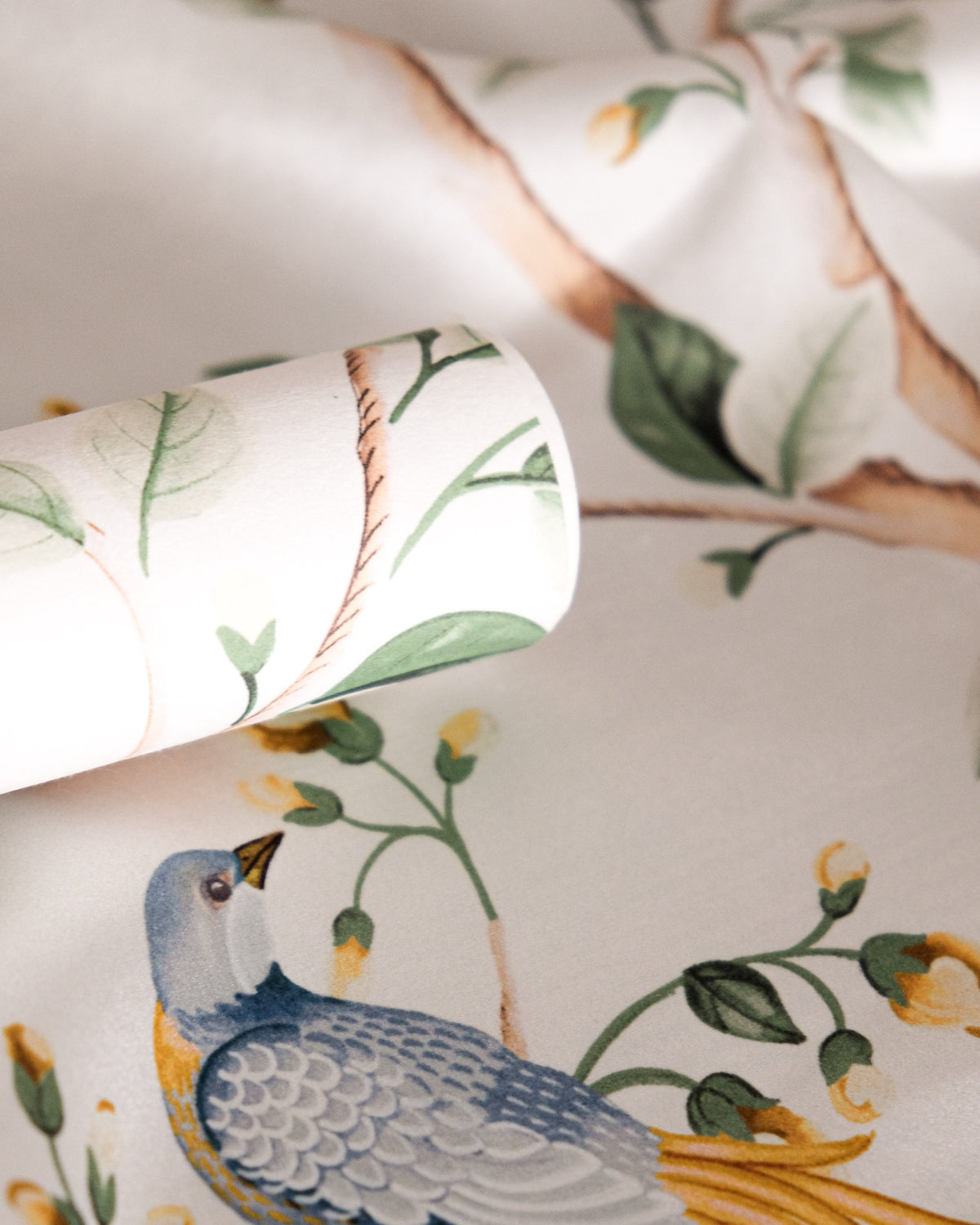 Birds Prosperity Swan Forbidden City Fabric by Coordonné