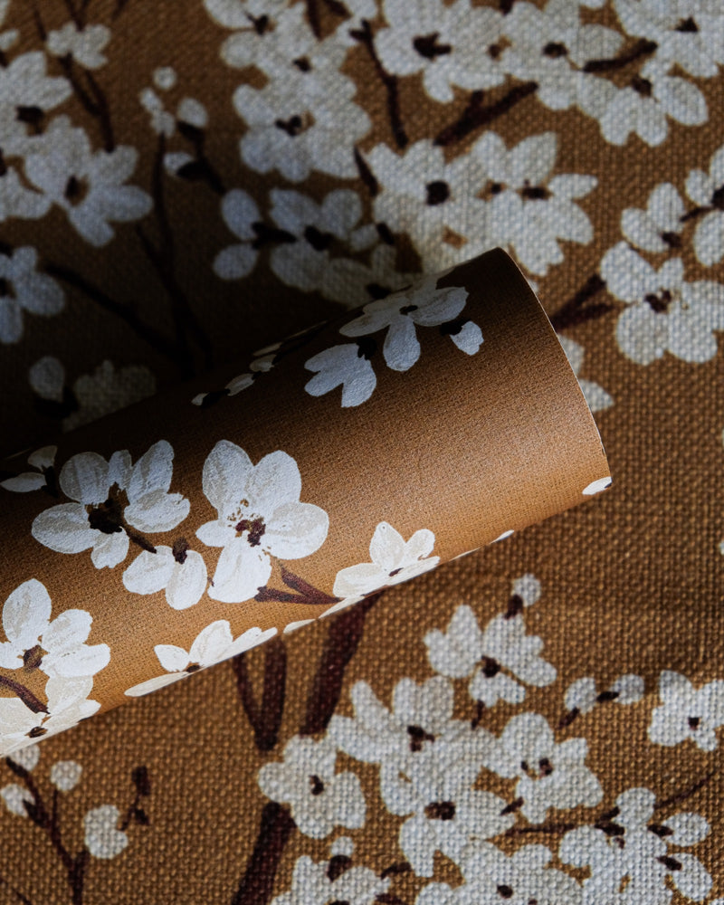 Cherry Blossom Honey Forbidden City Fabric by Coordonné