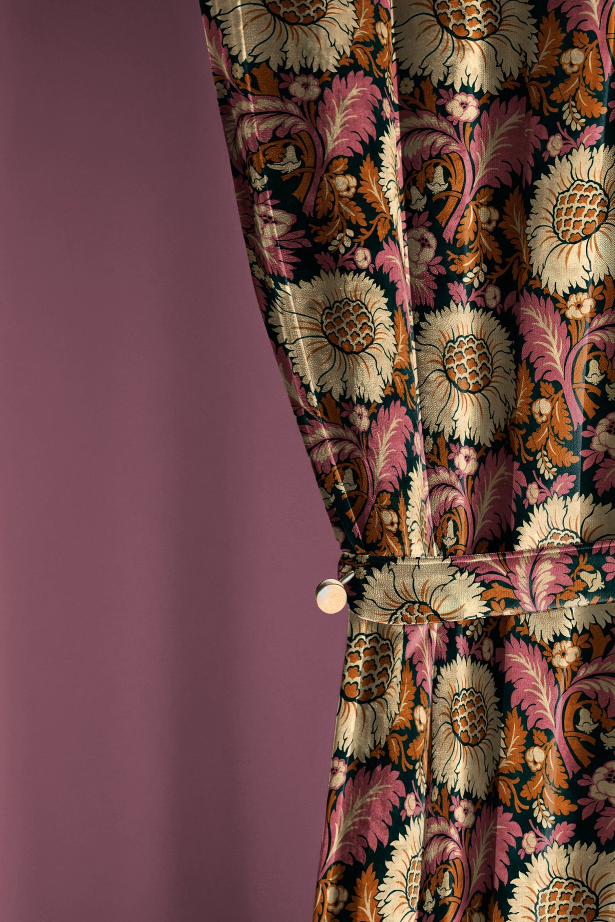 Chinese Damask Coral Damaskus Fabric by Coordonné