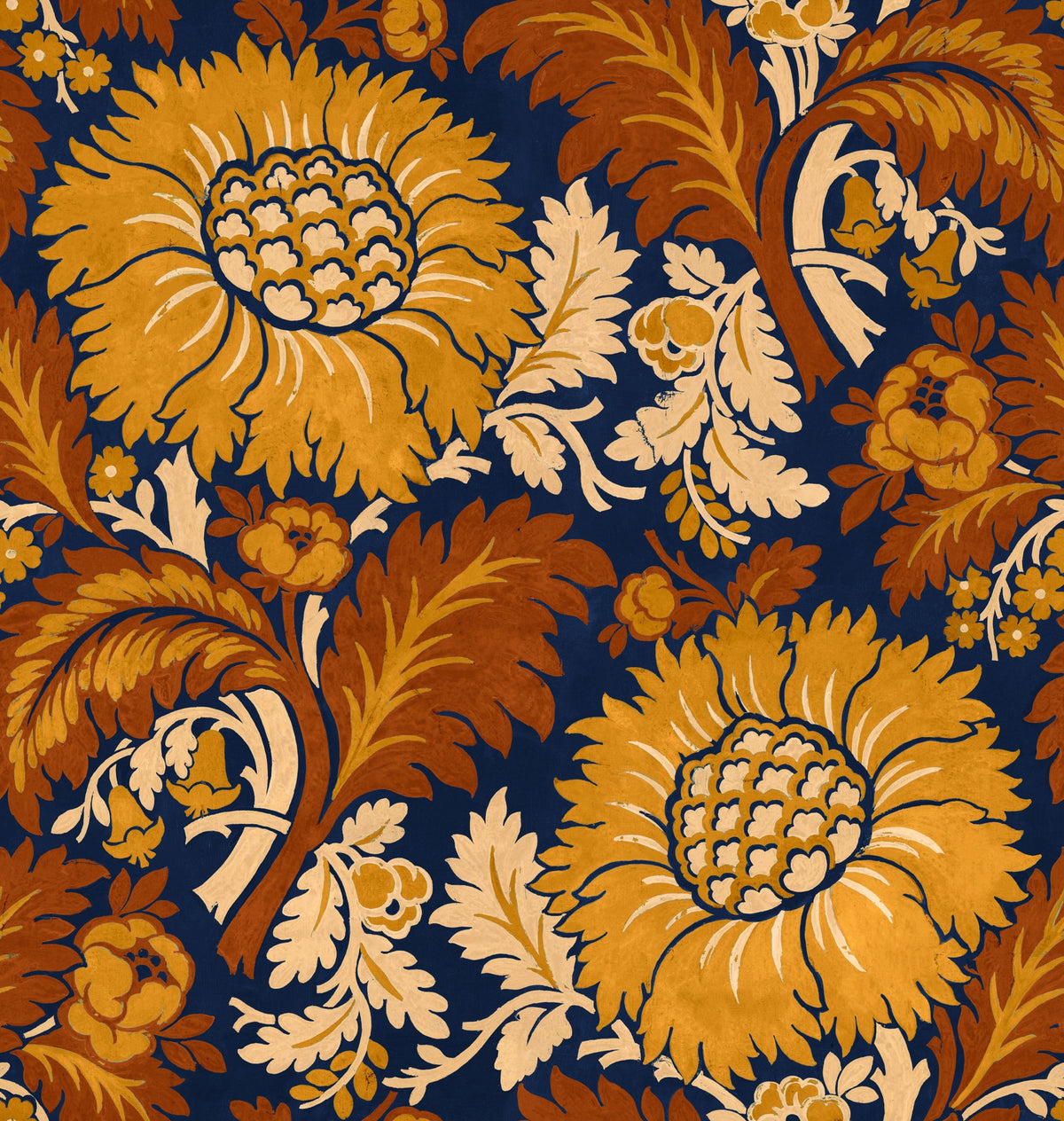 Chinese Damask Curry Damaskus Fabric by Coordonné