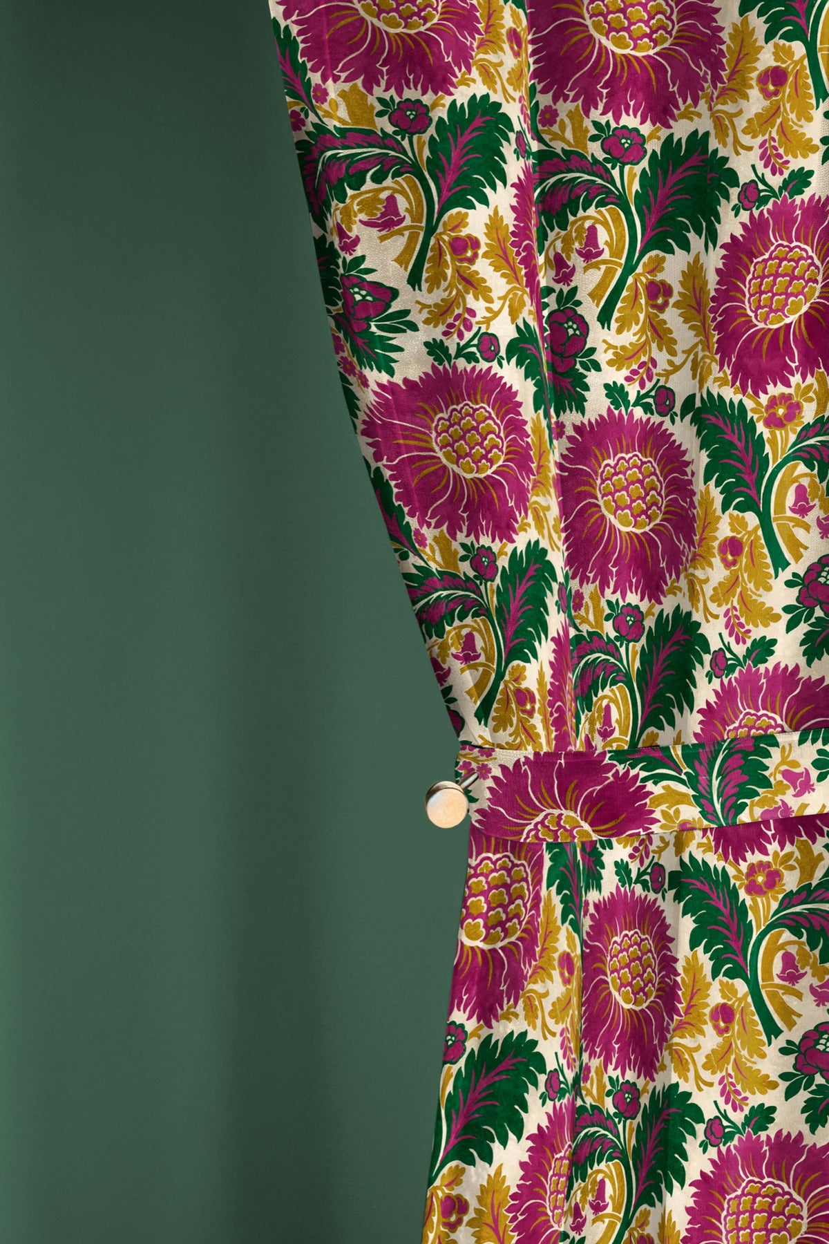 Chinese Damask Fuchsia Damaskus Fabric by Coordonné