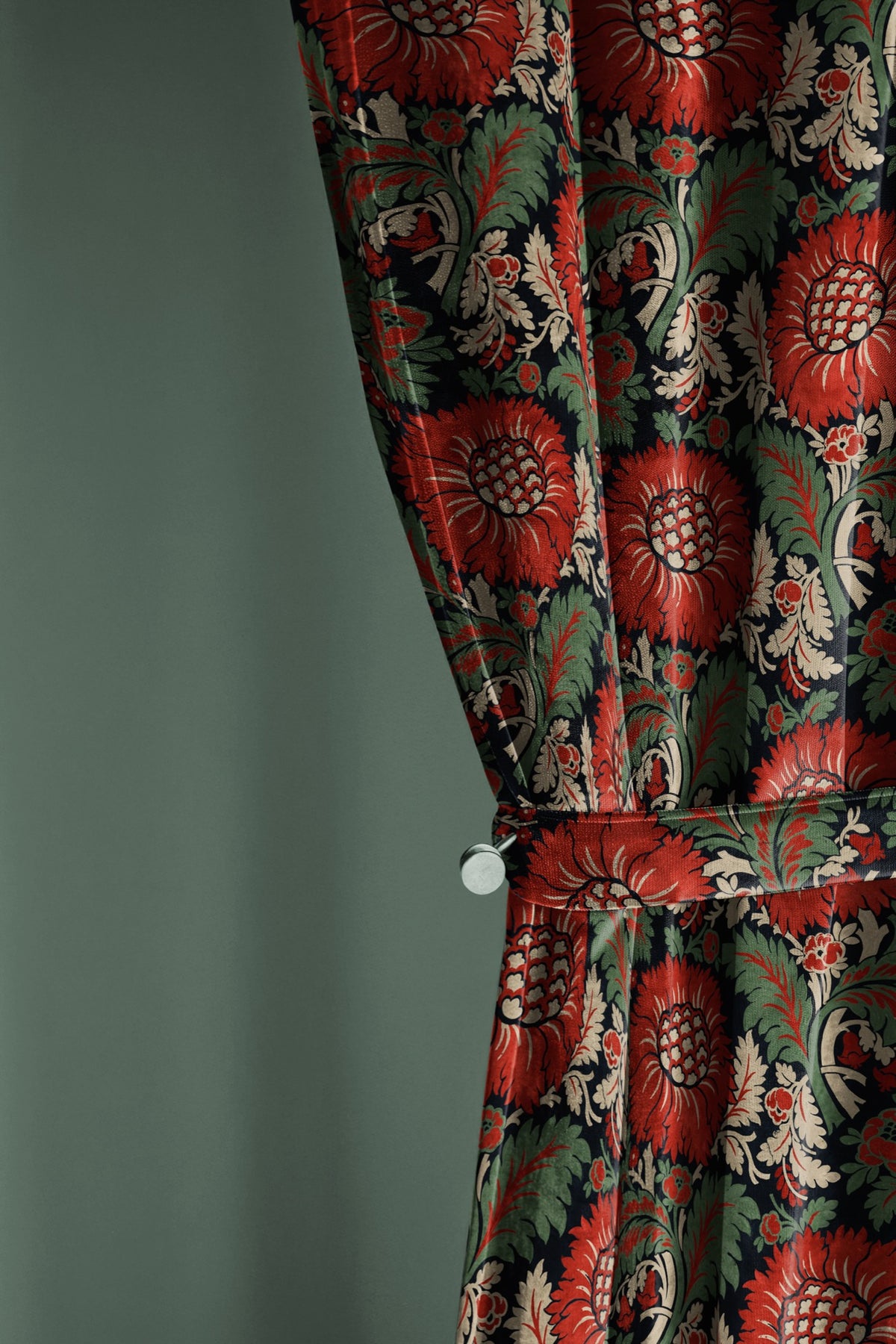 Chinese Damask Ruby Damaskus Fabric by Coordonné