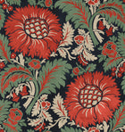 Chinese Damask Ruby Damaskus Fabric by Coordonné
