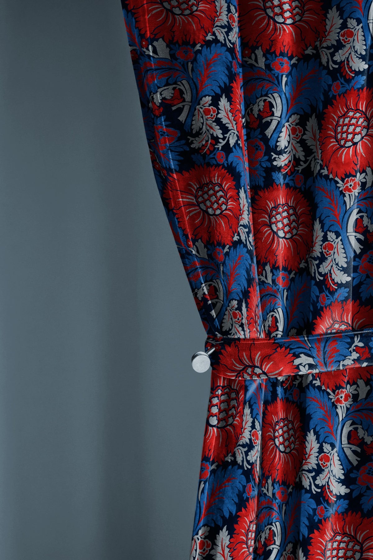 Chinese Damask Sapphire Damaskus Fabric by Coordonné