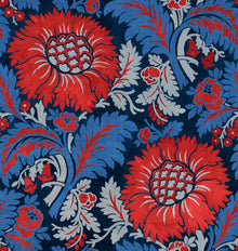 Chinese Damask Sapphire Damaskus Fabric by Coordonné