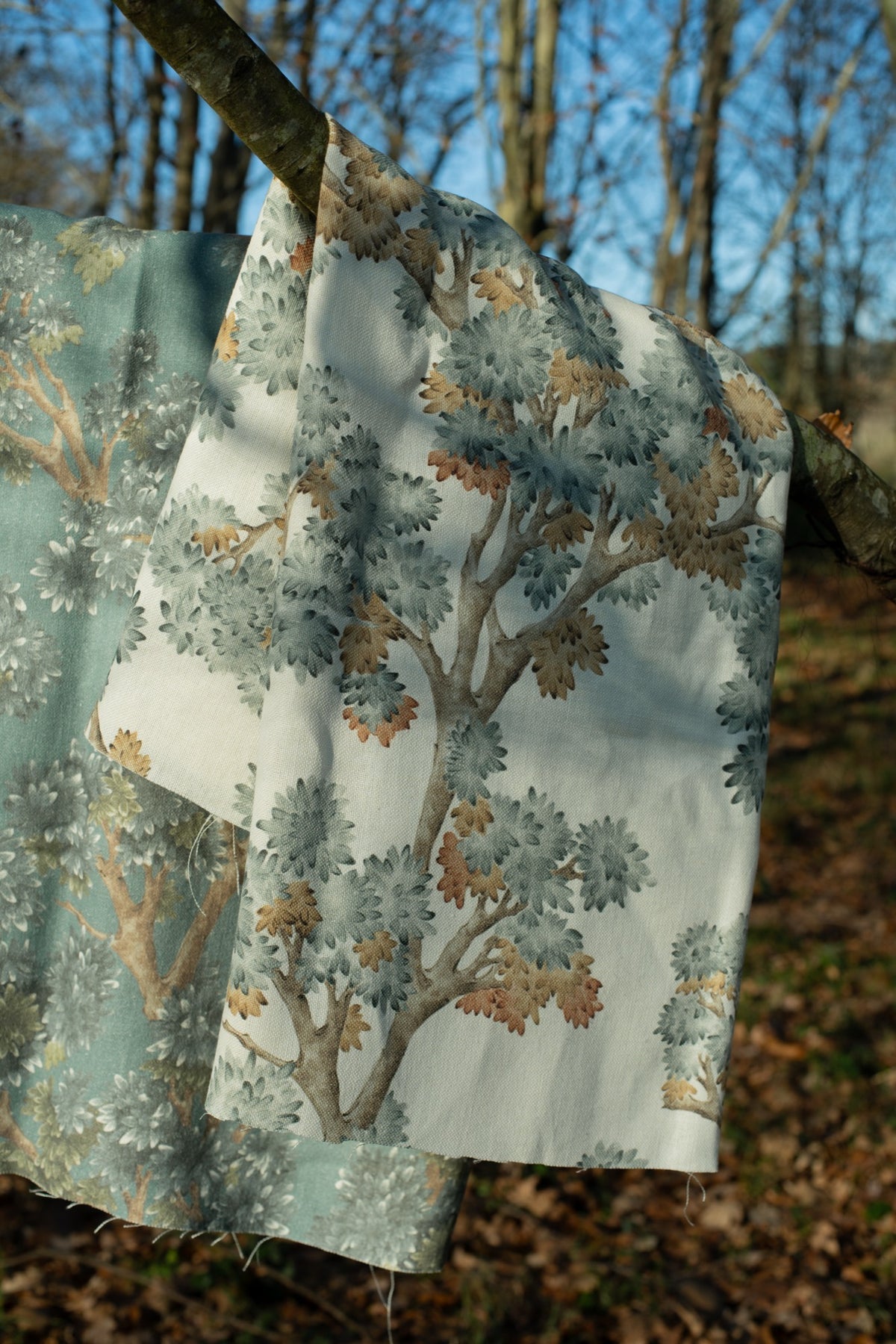 Field Maple Aqua Cotswolds Fabric by Coordonné