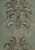 French Damask Aqua Damaskus Fabric by Coordonné