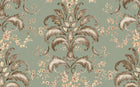 French Damask Aqua Damaskus Fabric by Coordonné
