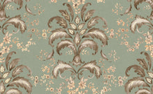 French Damask Aqua Damaskus Fabric by Coordonné