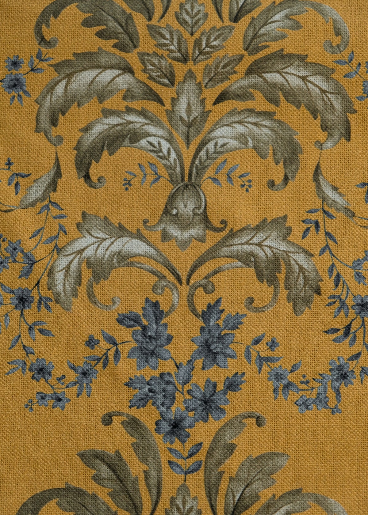 French Damask Curry Damaskus Fabric by Coordonné