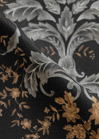 French Damask Onyx Damaskus Fabric by Coordonné