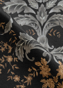 French Damask Onyx Damaskus Fabric by Coordonné