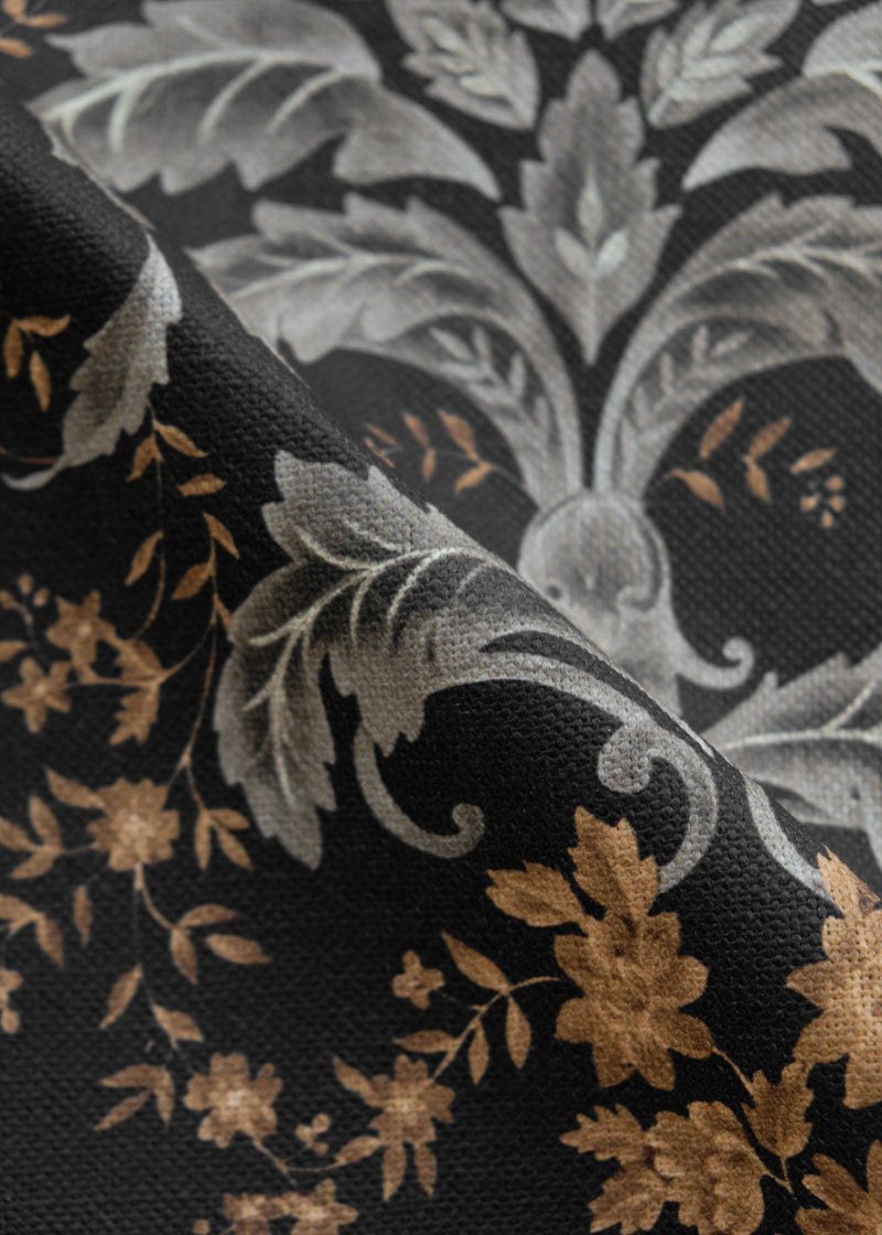 French Damask Onyx Damaskus Fabric by Coordonné