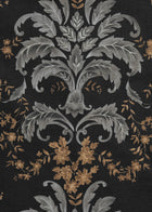 French Damask Onyx Damaskus Fabric by Coordonné