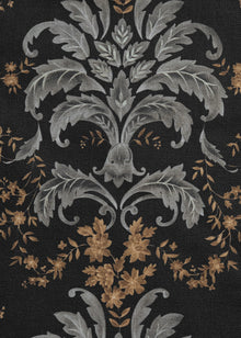 French Damask Onyx Damaskus Fabric by Coordonné