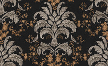 French Damask Onyx Damaskus Fabric by Coordonné
